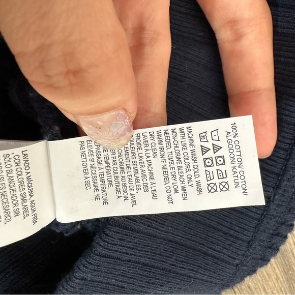 Lucky Brand Grey Label Navy Waffle Knit Sweater - Picture 5 of 6